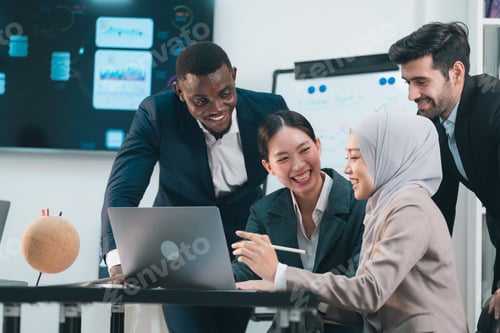 Preview: Professionals Collaborates Group, Business Team Engages in Strategic Brainstorming Discussion