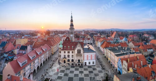 Preview: Jawor, Poland, Aerial view of Rynek square