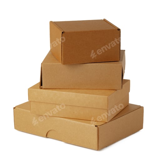 Preview: Craft cardboard boxes isolated on white background