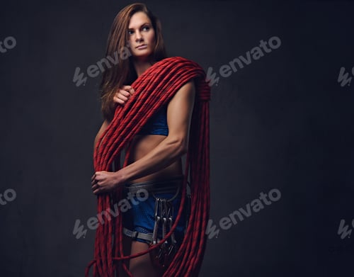 Preview: Studio portrait of female free clamber.