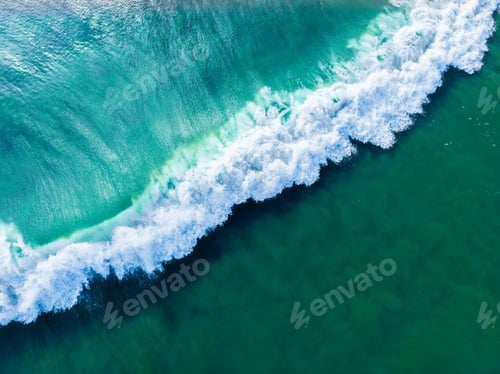 Preview: Overhead aerial shot of a wavy blue sea - perfect for background