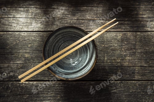 Preview: Asian bowl and chopstick.