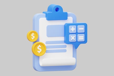 Preview: Financial report and calculator concept