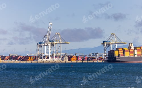 Preview: Cargo Containers and Cranes at a Port in Tsawwassen, Vancouver, BC, Canada