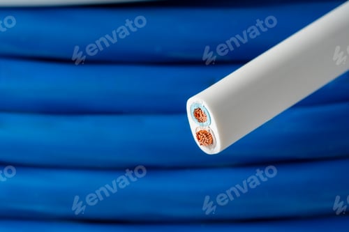 Preview: Spools of Electrical Wire on White Background