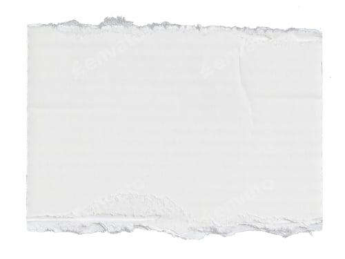 Vista previa: pedazo de papel corrugado blanco aislado sobre fondo blanco