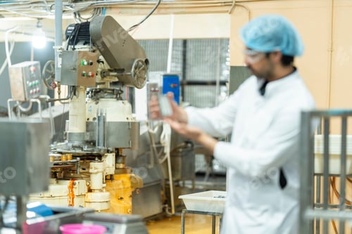 Preview: Inspector checking automated machinery in food production