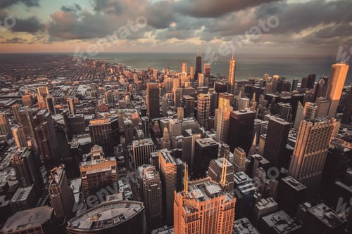 Preview: Beautiful cityscape of an urban city shot from above