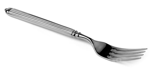 Preview: Silver dining fork isolated on white background