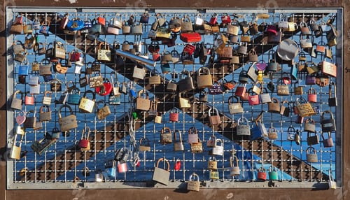 Preview: my heart locked with your love symbols on the bridge