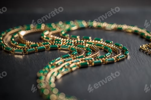 Preview: Necklace with green stones