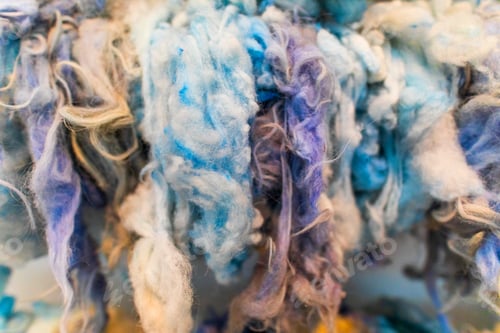 Preview: Blue And Purple Coloured Wool Bunches