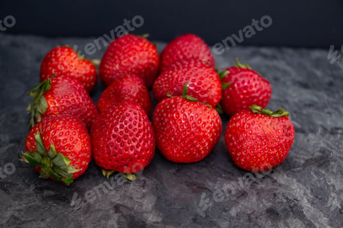 Preview: Fresh Red Strawberries on a Stone Surface