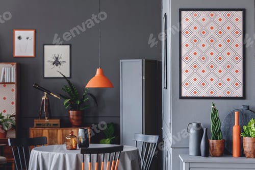 Preview: Geometric poster in dark room