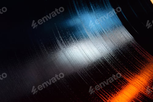 Preview: Close-up shot of 12-inch LP vinyl record groove.