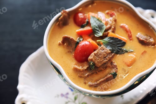 Preview: Roasted Duck In Red Curry With Rice , Traditional Thai Food