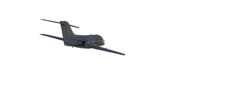 Preview: Private Jetplane Flying in Sky. Isolated Cutout for Composite