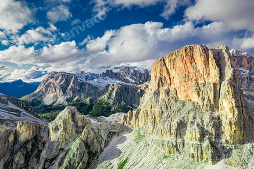 Preview: Averau peak in Dolomites near Passo Giau, aerial view, Italy
