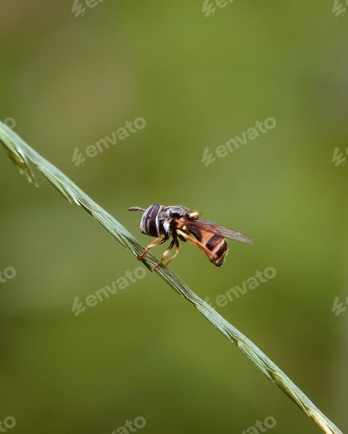 Preview: Hoverfly, nature background photo