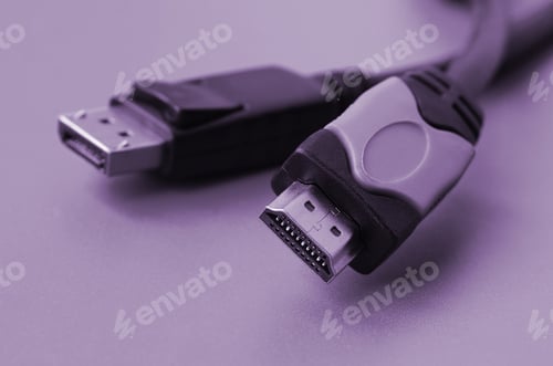 Preview: Audio video HDMI computer cable plug and 20-pin male DisplayPort gold plated connector for a flawle