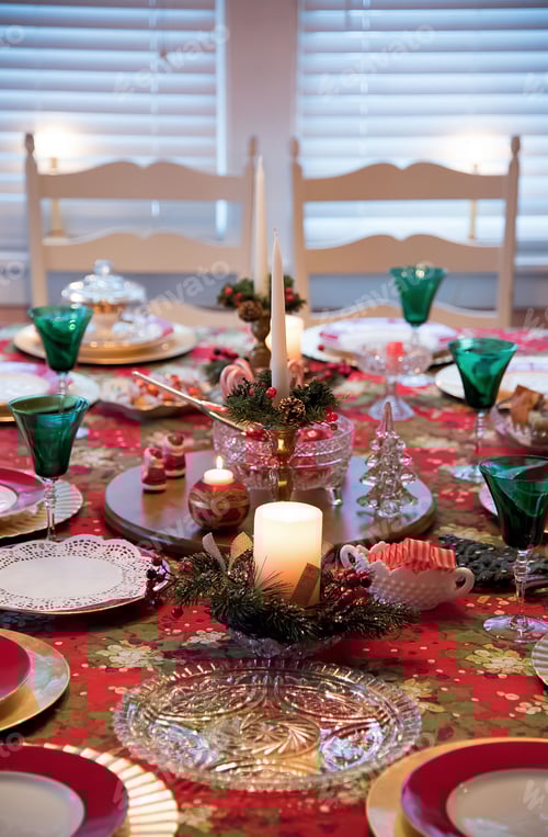 Preview: Christmas dinner table setting