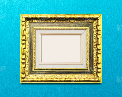 Preview: Golden blank frame mockup