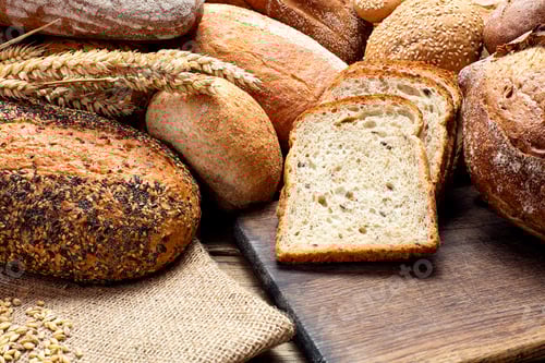 Preview: Selection of freshly baked artisanal breads on display