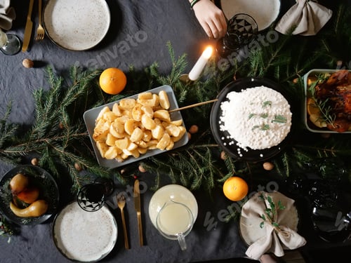 Preview: Christmas meal on a table