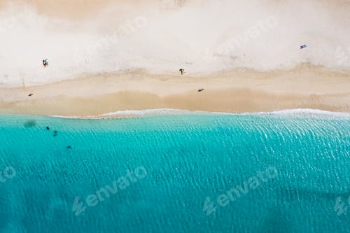 Preview: Aerial view of Laginha beach in Mindelo city in Sao Vicente Island in Cape Verde