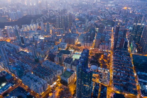 Preview: To kwa wan; Hong Kong 29 January 2019: Top view of Hong Kong old town
