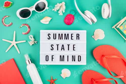 Preview: Summer vacation, travel, tourism concept flat lay