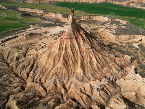Preview: Aerial view of Bardenas Reales desert in southeast Navarre, Spain