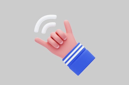 Preview: Hand with index and pinky fingers raised with Wi-Fi symbol