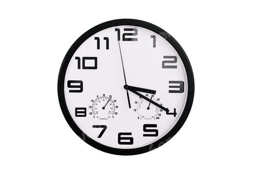 Preview: Clock with arabic numerals on wall shows 15:20 , 3:20