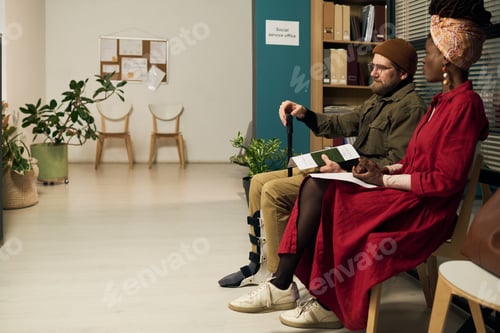 Preview: Waiting With Social Worker in Social Service Office Reception Area