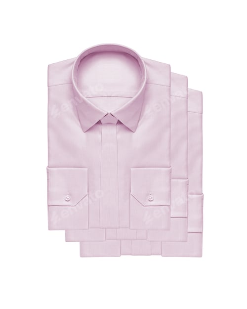 Preview: Crisp Pink Dress Shirts Folded on White Background