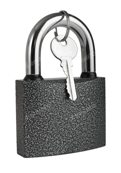 Preview: padlock isolated on white