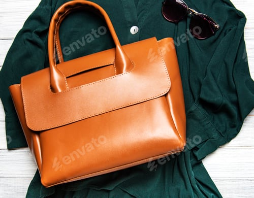 Preview: Brown leather women's bag