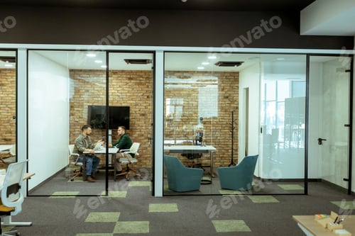 Preview: Casual Business Meeting in a Modern Office Lounge
