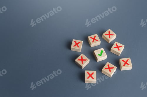 Preview: One correct option among the false ones. Only right solution in situation.