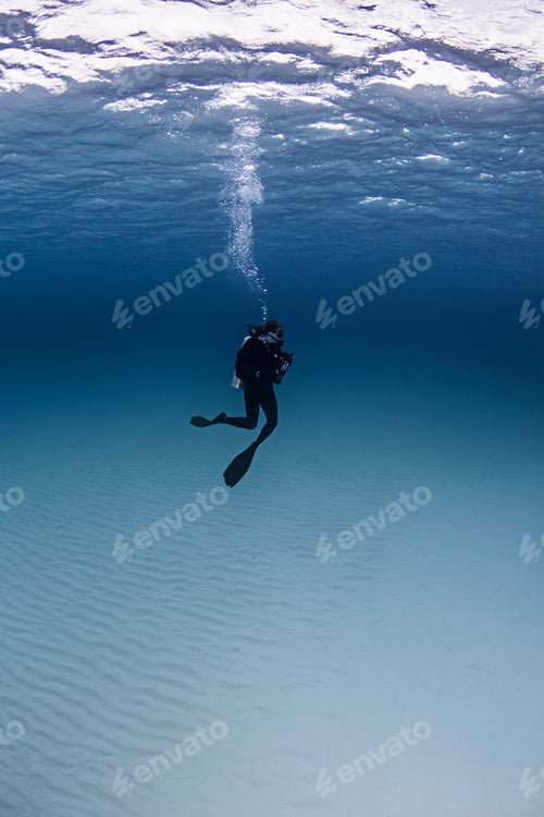 Preview: Portrait of diver, underwater view