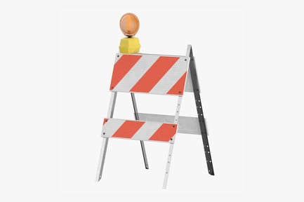 Preview: Roadwork Safety Barrier with Light - Clean and Worn
