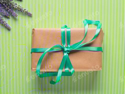 Preview: Wrapped gift box. Spring holidays present