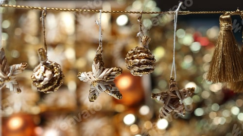 Preview: New Year and Christmas composition with christmas decoration
