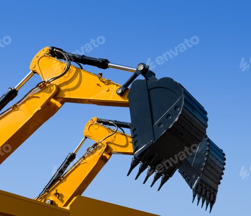 Preview: Scoop and hydraulic arm of an excavator