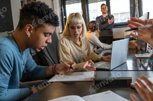 Preview: Group of casual team workers and programmers