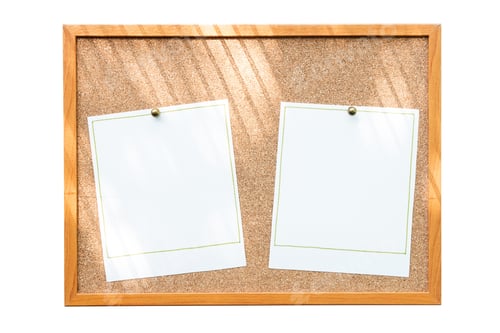 Preview: Cork Board with Blank White Paper