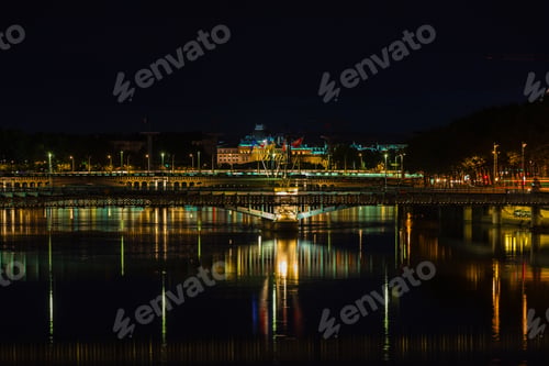 Preview: Cityscape of Lyon, France at night