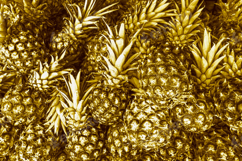 Preview: Luxurious golden pineapple fruit background