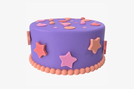 Preview: Whimsical Starry Birthday Cake